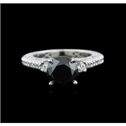 3.27ctw Black Diamond Ring - 14KT White Gold