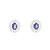 Image 1 : 14KT White Gold 1.84ctw Sapphire and Diamond Earrings