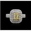 Image 1 : 18KT Two-Tone Gold 2.35ctw Fancy Yellow Diamond Ring