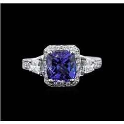 2.62ct Tanzanite and Diamond Ring - 14KT White Gold