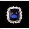Image 1 : 14KT White Gold GIA Certified 43.23ct Tanzanite and Diamond Ring