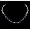 Image 1 : 14KT White Gold 60.09ctw Sapphire and Diamond Necklace