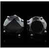 Image 1 : 14KT White Gold 5.85ctw Black Diamond Earrings