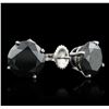 Image 2 : 14KT White Gold 5.85ctw Black Diamond Earrings