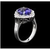 Image 3 : 4.22ct Tanzanite and Diamond Ring - 14KT White Gold
