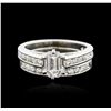 Image 1 : 14KT White Gold 1.52ctw Diamond Wedding Ring Set