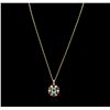 Image 1 : 14KT Yellow Gold 1.84ct Emerald, Ruby and Diamond Pendant With Chain