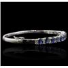 Image 2 : 14KT White Gold 4.68ctw Sapphire and Diamond Bangle Bracelet