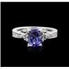 Image 1 : 14KT White Gold 1.32ct Tanzanite and Diamond Ring