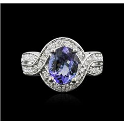 14KT White Gold 2.13ct Tanzanite and Diamond Ring