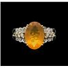 Image 1 : 3.59ct Opal and Diamond Ring - 14KT Yellow and White Gold