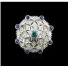 Image 1 : 14KT White Gold 0.56ctw Tanzanite and Diamond Ring