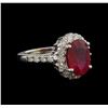 Image 2 : 3.45ct Ruby and Diamond Ring - 14KT White Gold