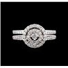Image 1 : 0.66ctw Diamond Ring - 18KT White Gold