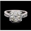 Image 1 : 18KT White Gold 3.14ctw Diamond Ring