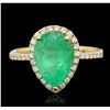 Image 1 : 14KT Yellow Gold 2.73ct Emerald and Diamond Ring