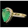 Image 2 : 14KT Yellow Gold 2.73ct Emerald and Diamond Ring