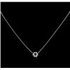 Image 1 : 0.15ct Sapphire and Diamond Pendant With Chain - 14KT White Gold