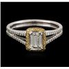 Image 1 : 18KT Two-Tone Gold 0.93ctw Diamond Ring