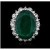 Image 1 : 14KT White Gold 13.35ct Emerald and Diamond Ring