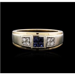 14KT Two-Tone Gold 0.40ctw Sapphire and Diamond Ring