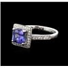 Image 2 : 18KT White Gold 1.52ct Tanzanite and Diamond Ring