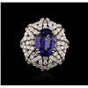Image 1 : 18KT White Gold 8.04ct Tanzanite and Diamond Ring