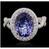 Image 1 : 18KT White Gold 2.79ct Tanzanite and Diamond Ring