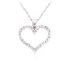 Image 2 : 14KT White Gold 1.17ctw Diamond Heart Pendant With Chain