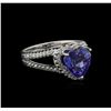 Image 2 : 4.45ct Tanzanite and Diamond Ring - 14KT White Gold