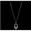 Image 2 : 14KT Yellow Gold 3.60ct Tanzanite and Diamond Pendant with Chain