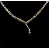 Image 2 : 14KT Yellow Gold 32.90ctw Rough Diamond Necklace With Charm