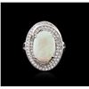 Image 1 : 14KT White Gold 2.48ct Opal and Diamond Ring