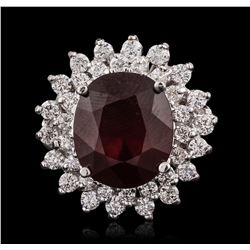 14KT White Gold 6.56ct Ruby and Diamond Ring