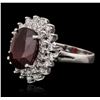 Image 2 : 14KT White Gold 6.56ct Ruby and Diamond Ring