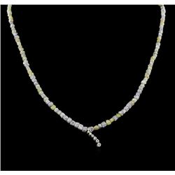 49.29ctw Rough Cut Diamond Necklace - 14KT White Gold