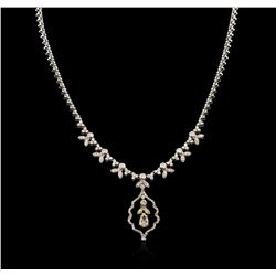 3.48ctw Diamond Necklace - 14KT White and Rose Gold