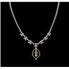 Image 1 : 3.48ctw Diamond Necklace - 14KT White and Rose Gold