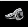 Image 2 : 4.92ctw Black Diamond Ring - 18KT White Gold
