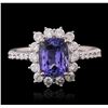 Image 1 : 14KT White Gold 1.80ct Tanzanite and Diamond Ring