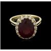 Image 1 : 6.70ct Ruby and Diamond Ring - 14KT Yellow Gold