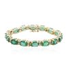 Image 1 : 14KT Yellow Gold 19.20ctw Emerald and Diamond Bracelet
