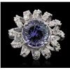 Image 1 : 14KT White Gold 3.36ct Tanzanite and Diamond Ring