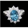 Image 1 : 14KT White Gold 3.19ct Topaz and Diamond Ring
