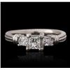 Image 1 : Platinum 0.73ctw Diamond Ring