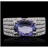 Image 1 : 14KT White Gold 2.75ct Tanzanite and Diamond Ring