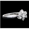 Image 2 : 14KT White Gold 0.05ctw Diamond Ring