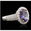Image 2 : 14KT Two-Tone 2.61ct Tanzanite and Diamond Ring