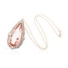 Image 1 : 14KT Rose Gold GIA Certified 51.17ct Morganite and Diamond Pendant With Chain