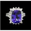 Image 1 : 7.63ct Tanzanite and Diamond Ring - 14KT White Gold